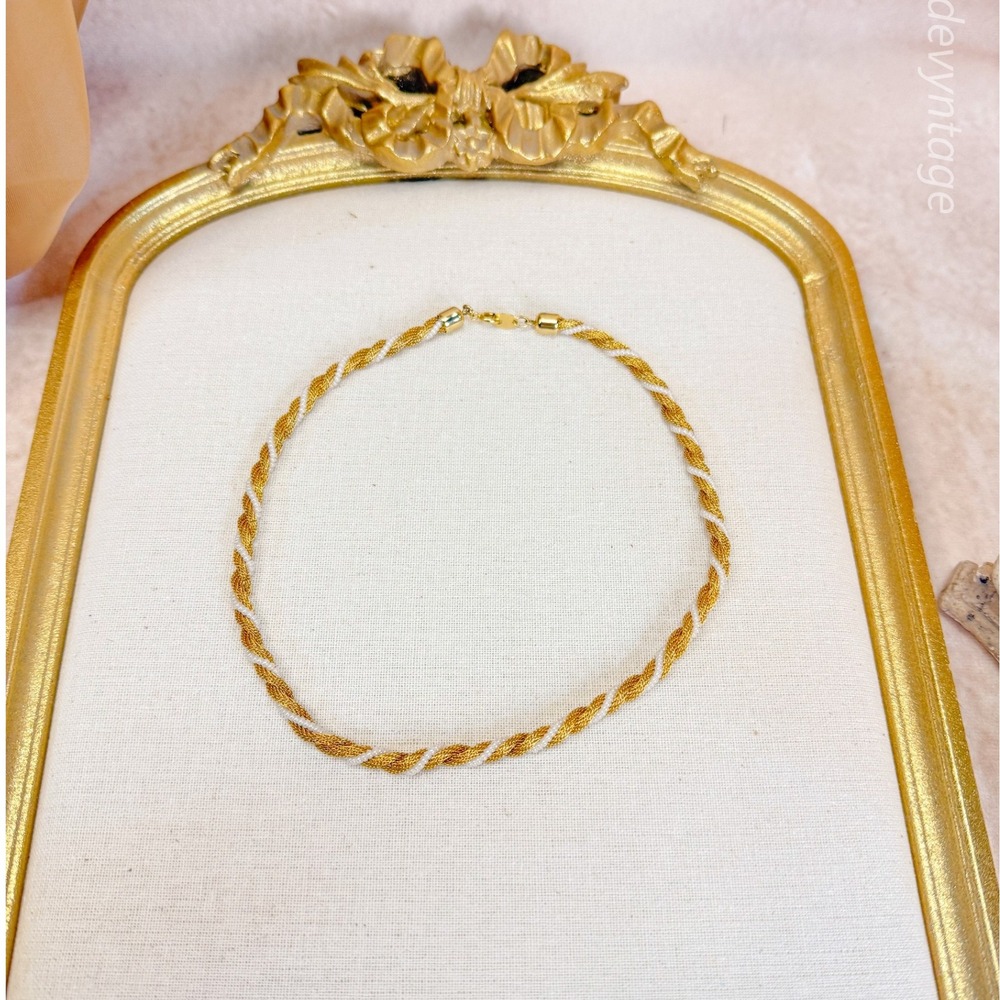 Trifari Seed‎ Pearl and Rope Twisted Necklace